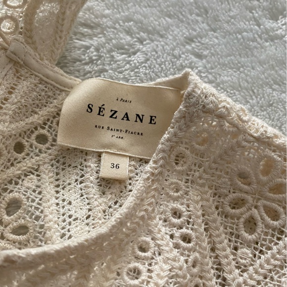 SEZANE Jesse Blouse in Ecru Guipure Lace NWOT - Picture 5 of 7